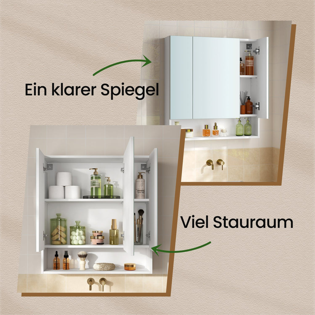Badkamerkast met 3 deuren, badkamerkast, spiegelkast