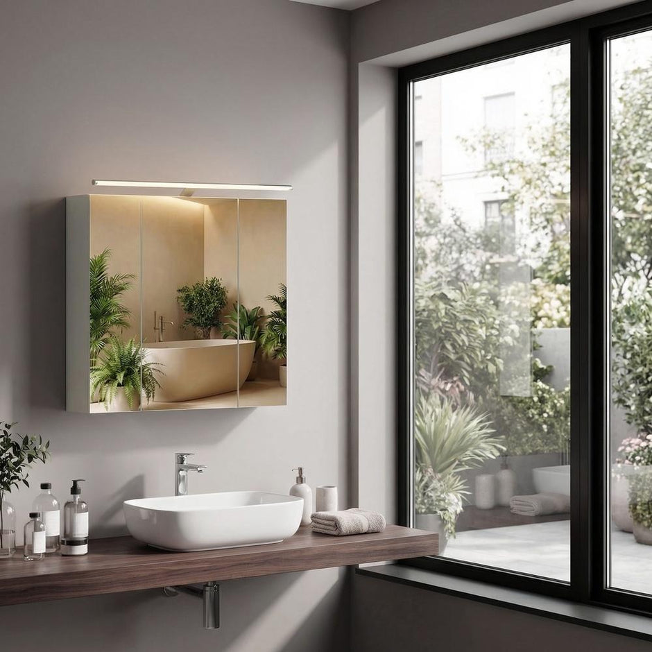 Spiegelkast - Verstelbare Planken - Met Verlichting - Wit