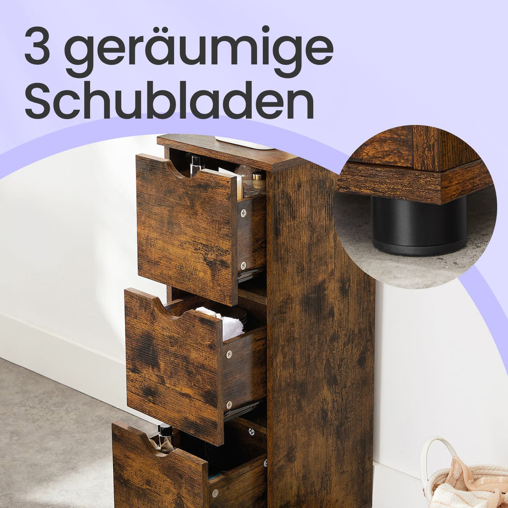 Badkamermeubel, opbergkast, met 3 lades