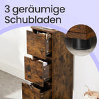 Badkamermeubel, opbergkast, met 3 lades