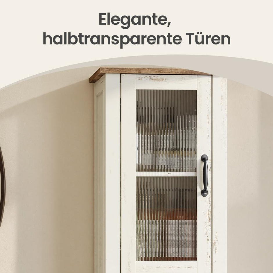Badkamerkast - Landelijke Stijl - Smal - 171 cm Hoog - Witbruin