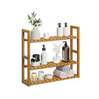 Badrek met 3 Verstelbare Planken – 15x60x54 cm – Koffiebruin