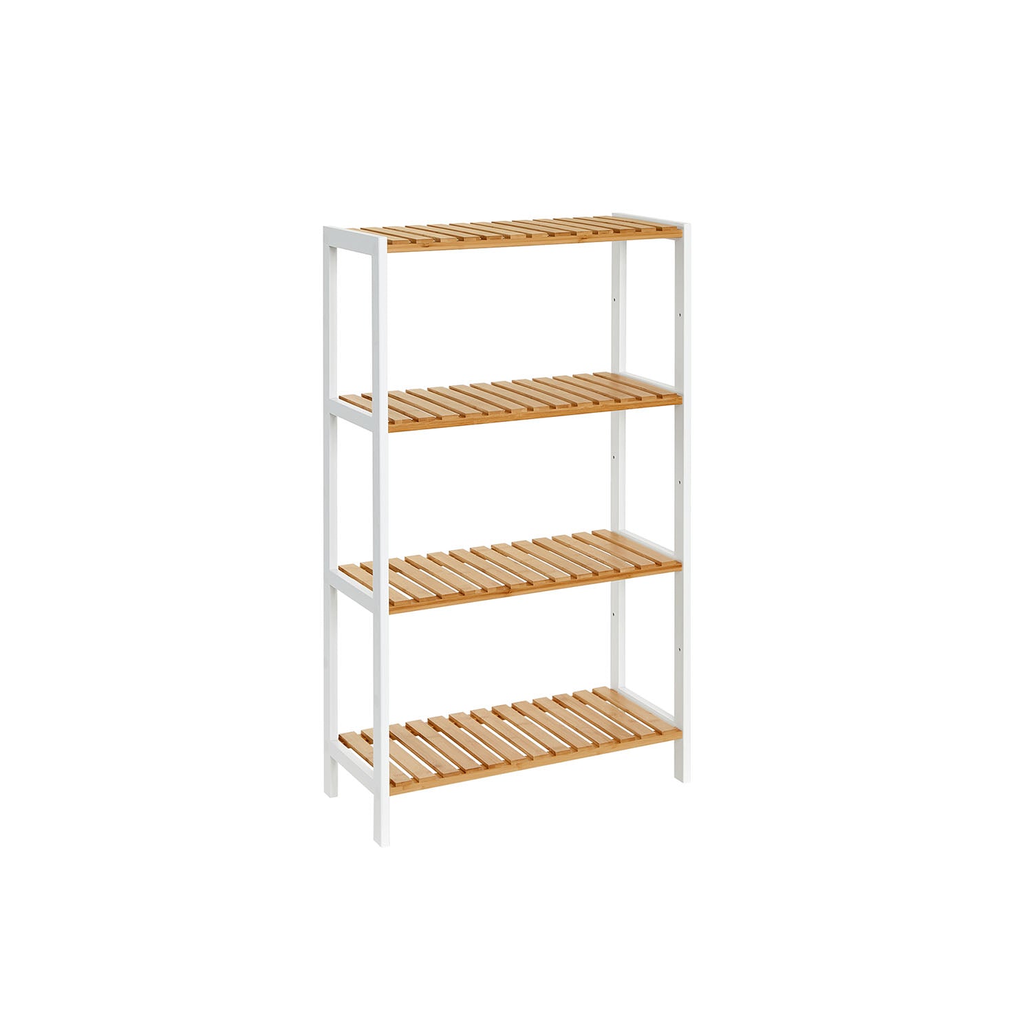 Badkamerplank van bamboe 26 x 60 x 100 cm wit-natuurlijke kleur