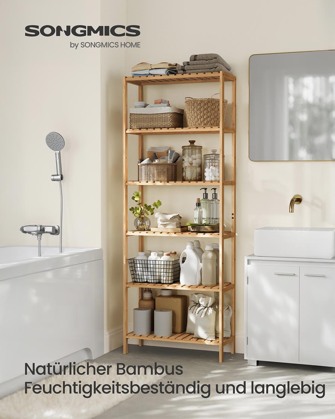 Bamboe plank met zes niveaus – Natuurlijk beige