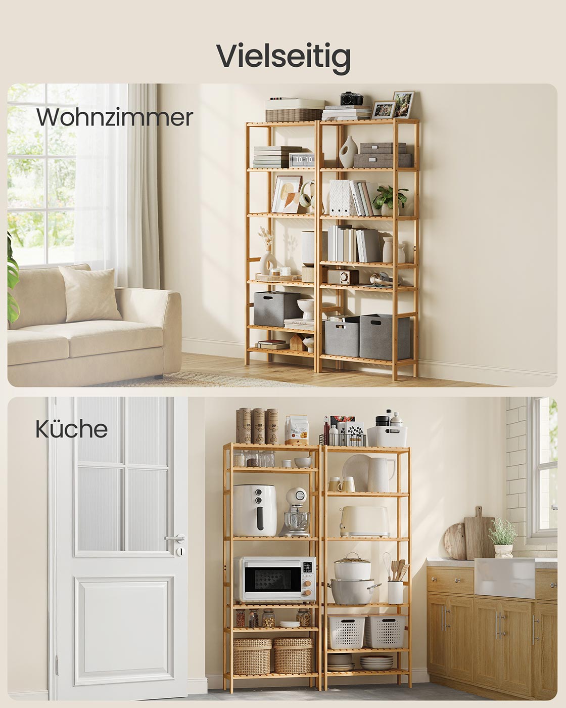 Bamboe plank met zes niveaus – Natuurlijk beige