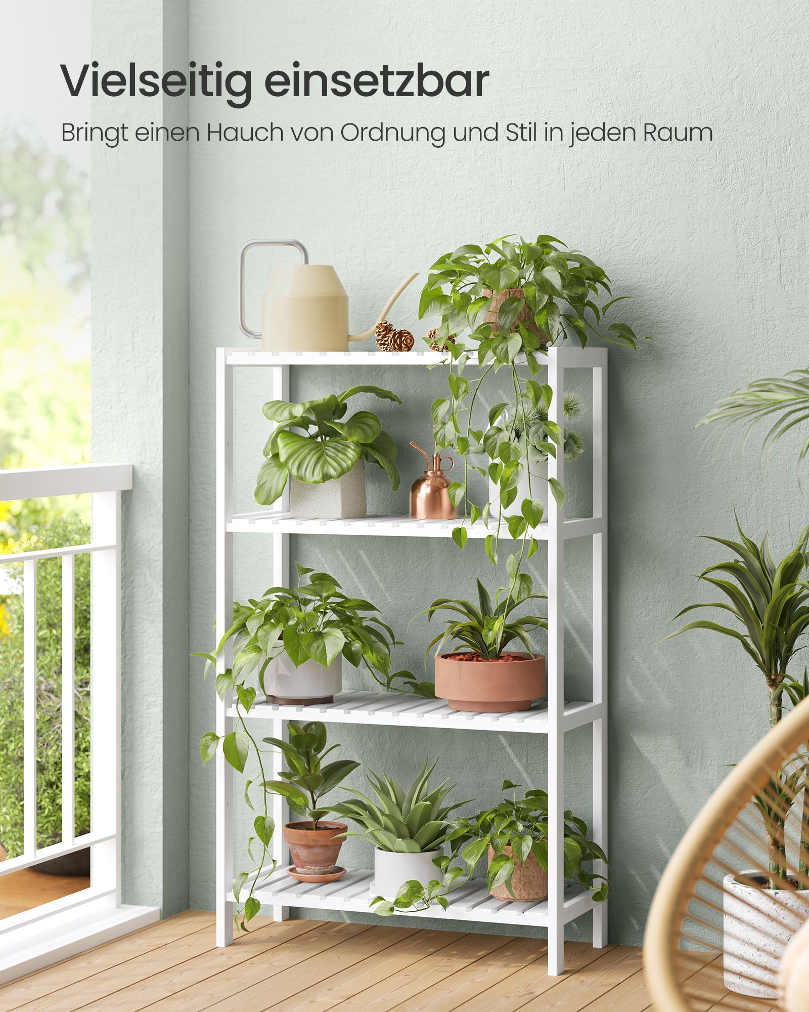 Bamboe badkamerplank 26 x 60 x 100 cm wit