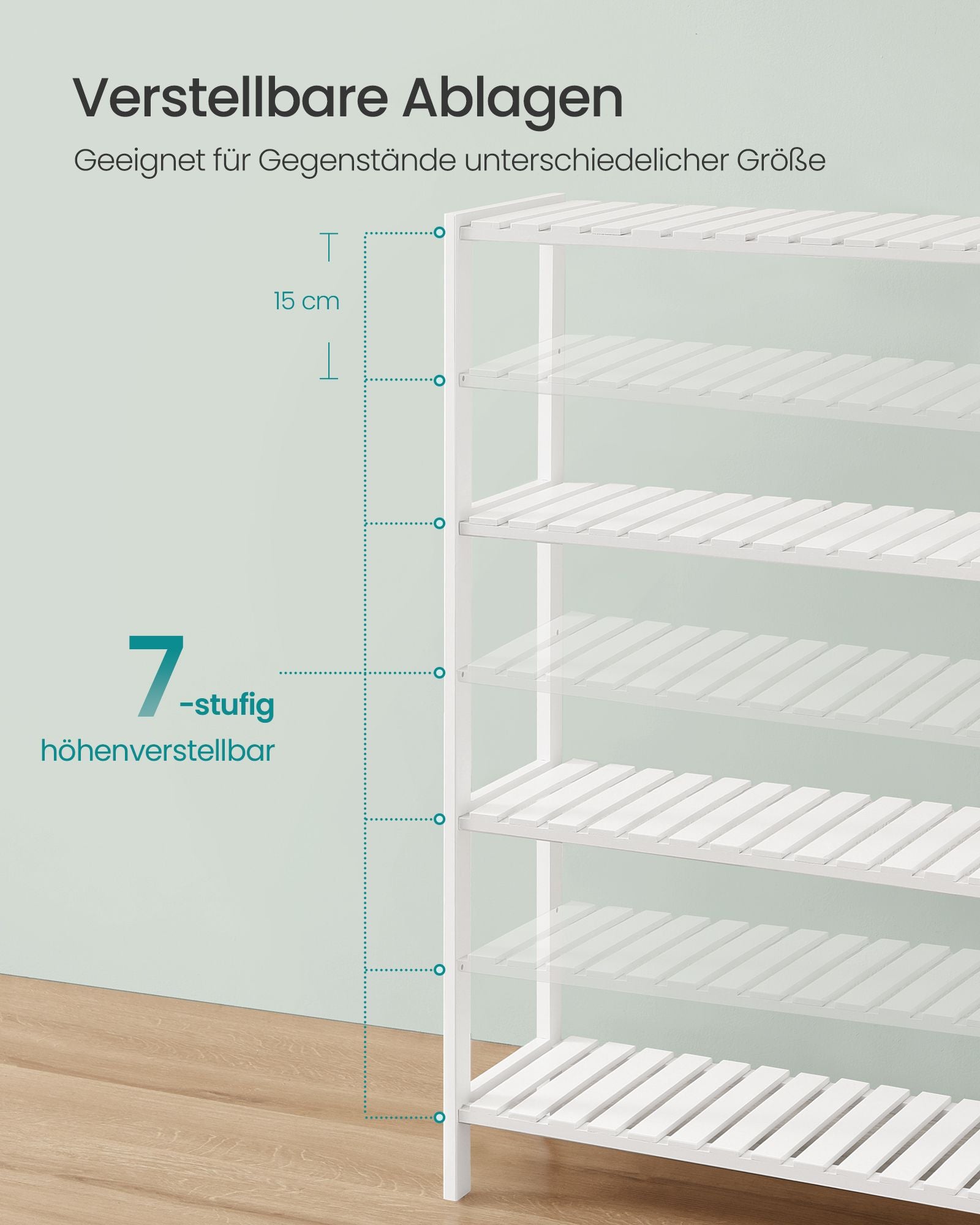 Bamboe badkamerplank 26 x 60 x 100 cm wit