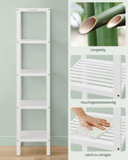 Badkamerplank – smal – met 5 niveaus – wolkwit
