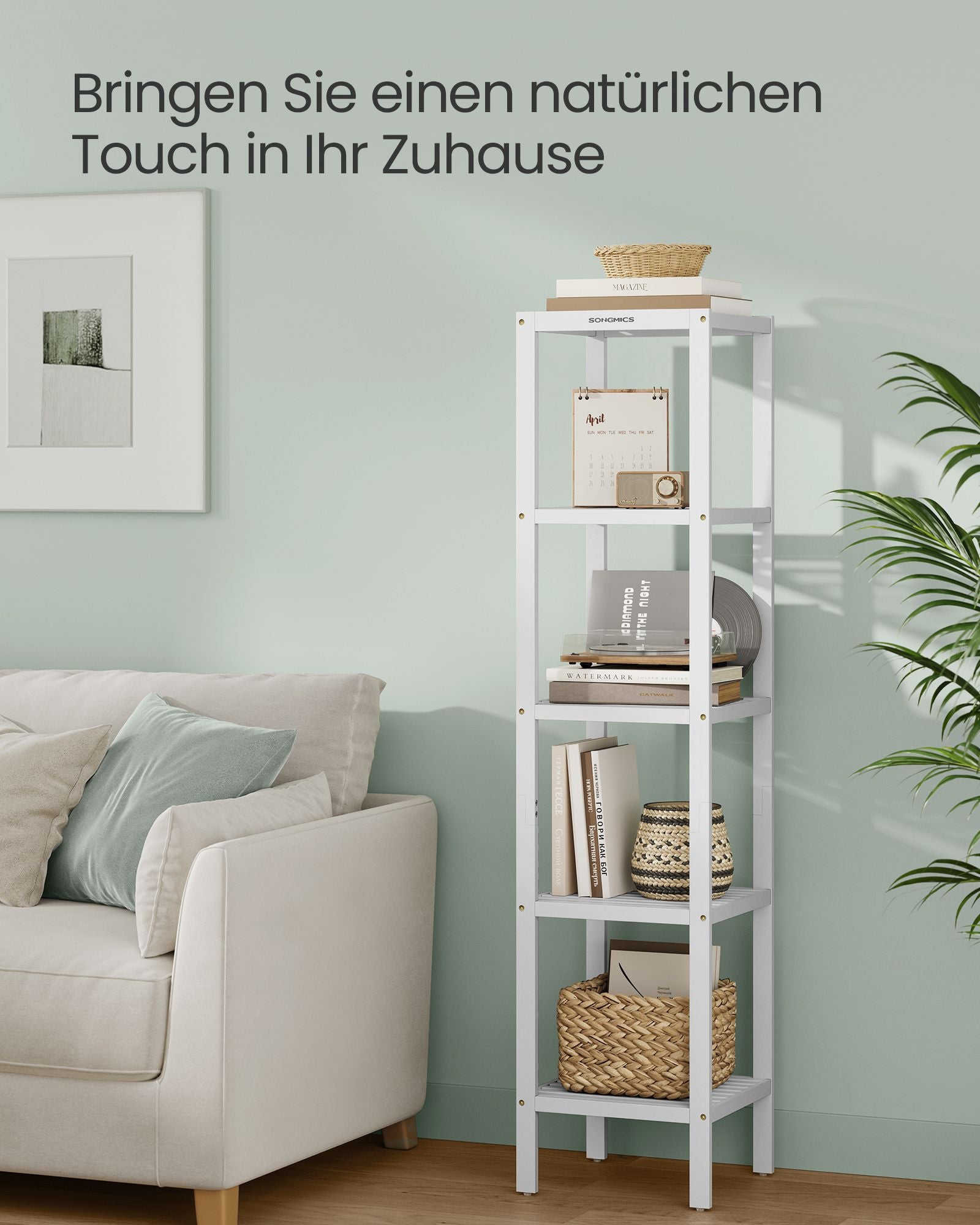 Badkamerplank – smal – met 5 niveaus – wolkwit