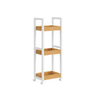 Badkamerplank – met 3 niveaus – smal – ruimtebesparend – wit-natuurkleur