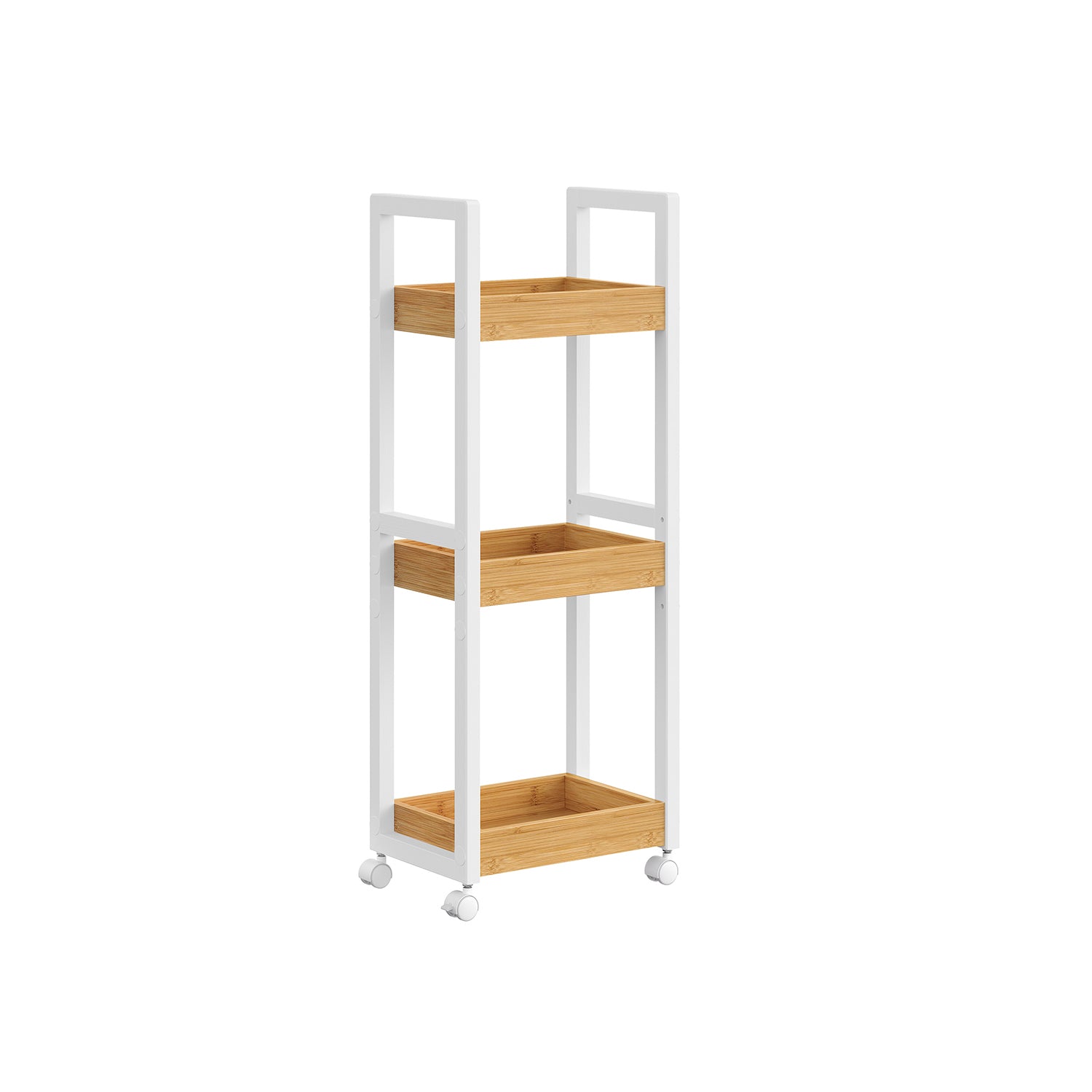 Badkamerplank – met 3 niveaus – smal – ruimtebesparend – wit-natuurkleur