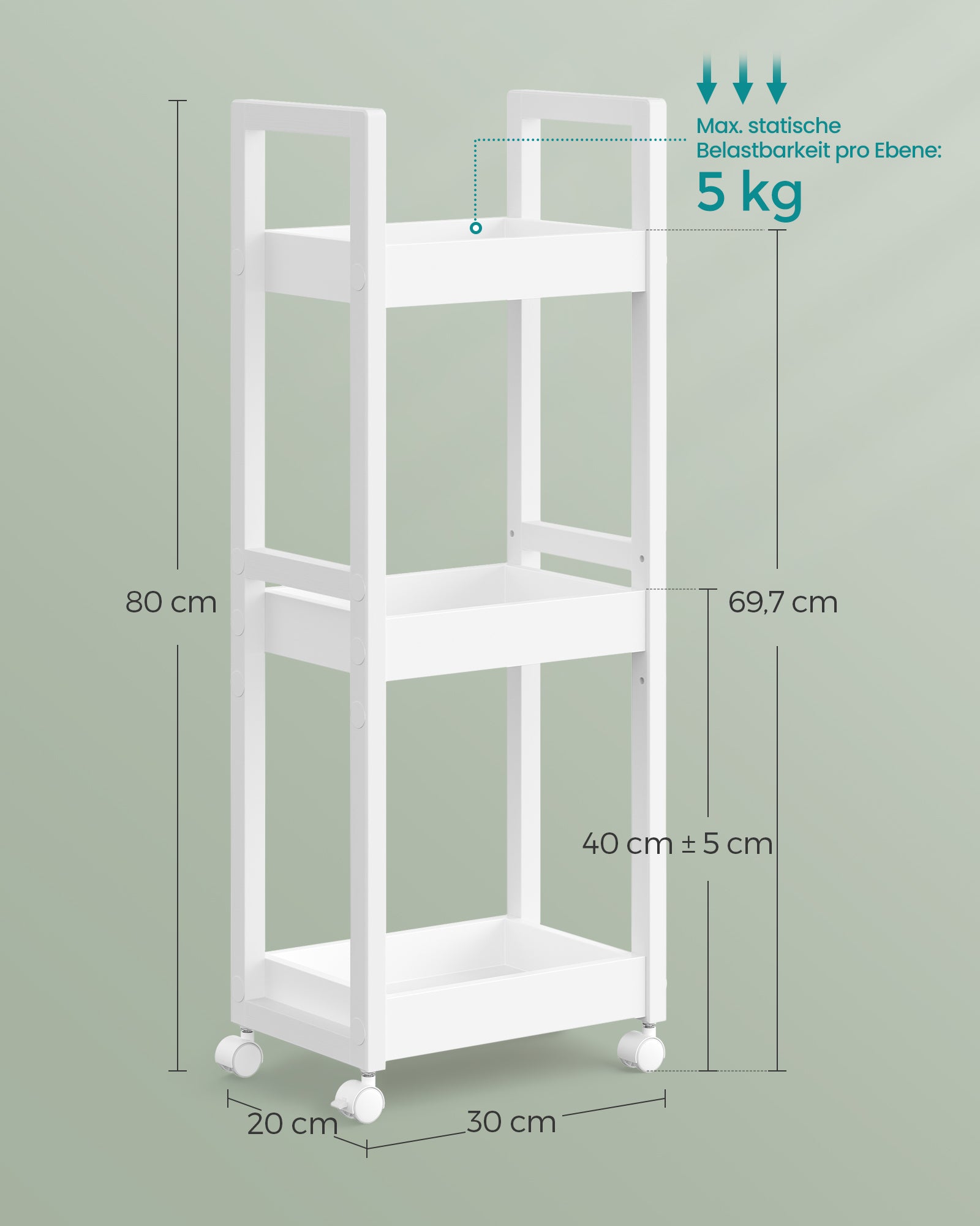 Badkamerplank – met 3 niveaus – smal – ruimtebesparend – wit
