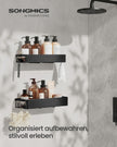 Doucheplank - Set van 2 - Zonder Boren - Zelfklevend - Zwart