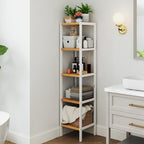 Badkamerplank 5 niveaus, smalle plank staand, multifunctioneel opbergrek