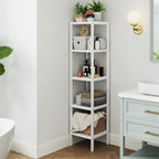 Badkamerplank 5 niveaus, smalle plank staand, multifunctioneel opbergrek