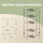 Badkamerplank 5 niveaus, smalle plank staand, multifunctioneel opbergrek