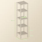 Badkamerplank 5 niveaus, smalle plank staand, multifunctioneel opbergrek
