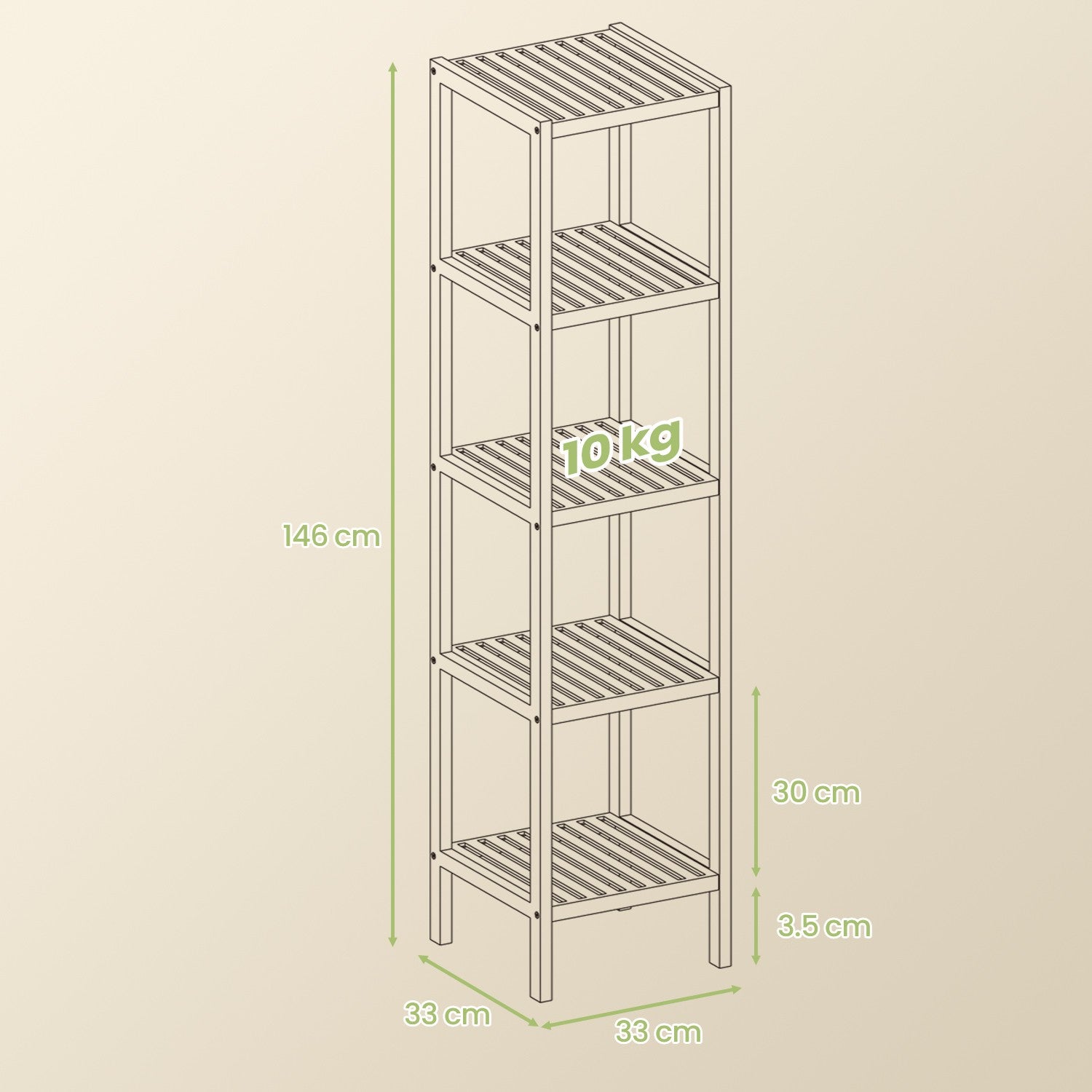 Badkamerplank 5 niveaus, smalle plank staand, multifunctioneel opbergrek