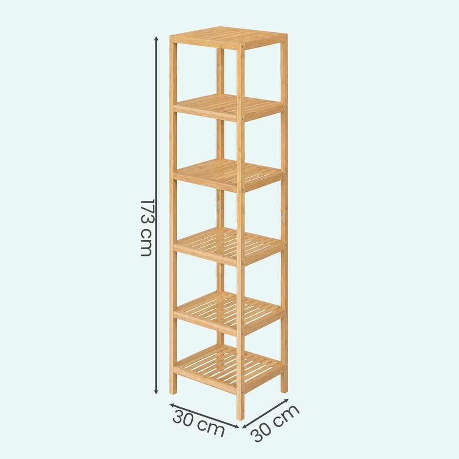 Badkamerrek - Bamboe - 6 Verstelbare Planken - 178 cm - Naturel
