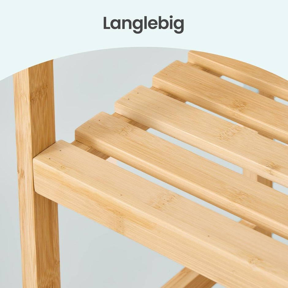 Badkamerrek - Bamboe - 6 Verstelbare Planken - 173 cm - Naturel