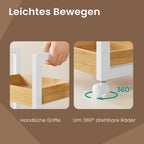 Badkamer trolley – bamboe – wit-natuurlijke kleuren