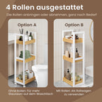 Badkamer trolley – bamboe – wit-natuurlijke kleuren