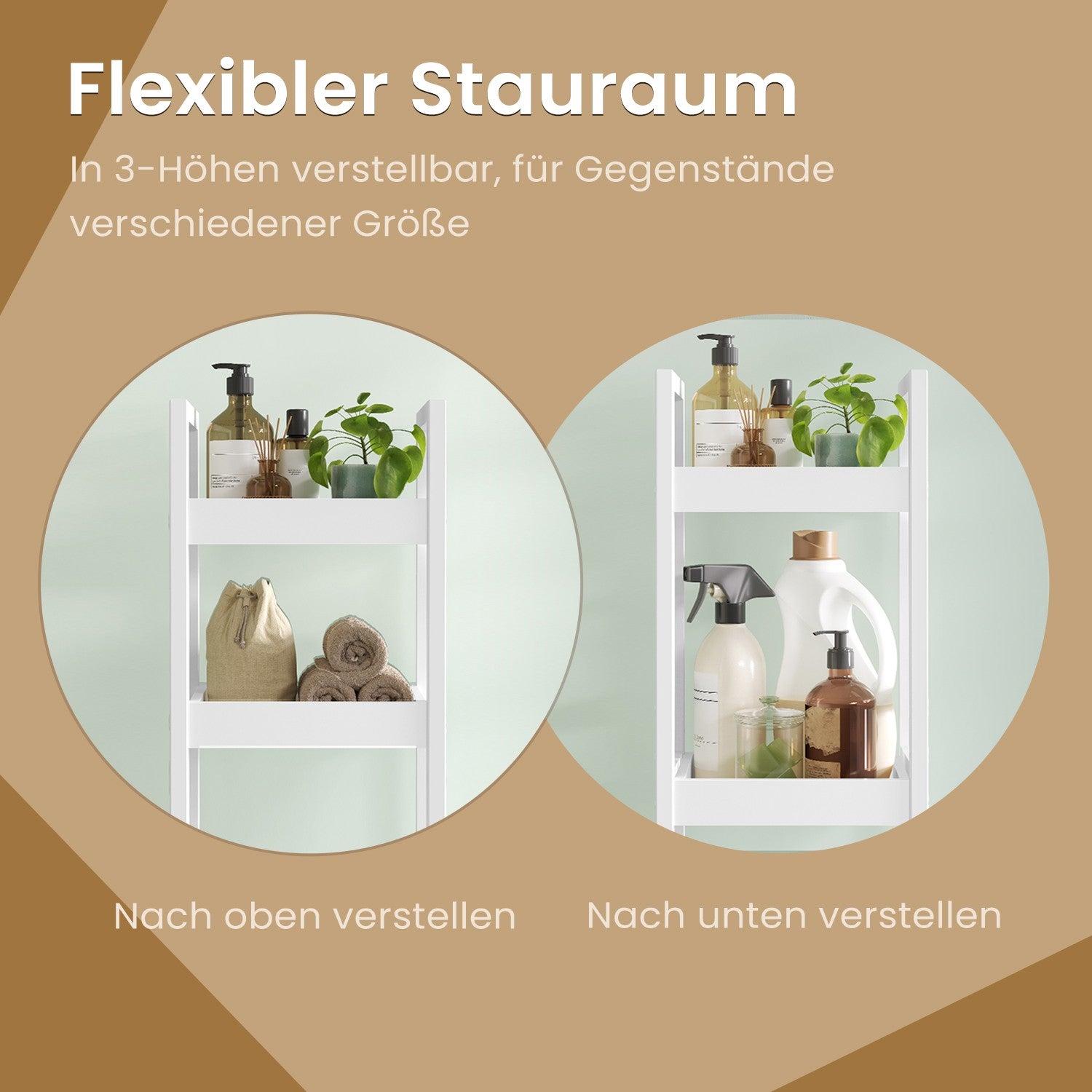 Badkamer trolley – Bamboe – Wit