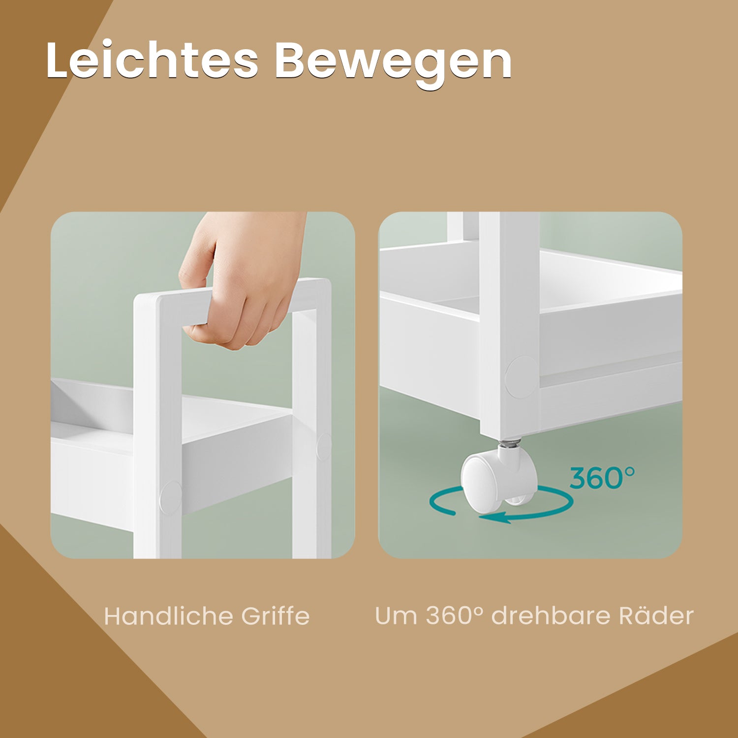 Badkamer trolley – Bamboe – Wit