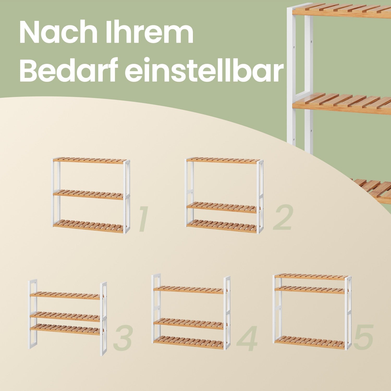 Badkamerplank, badkamerplank, plantenplank met 3 verstelbare planken