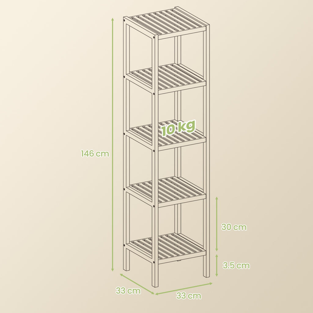 Badkamerplank 5 niveaus, smalle plank staand, multifunctioneel opbergrek