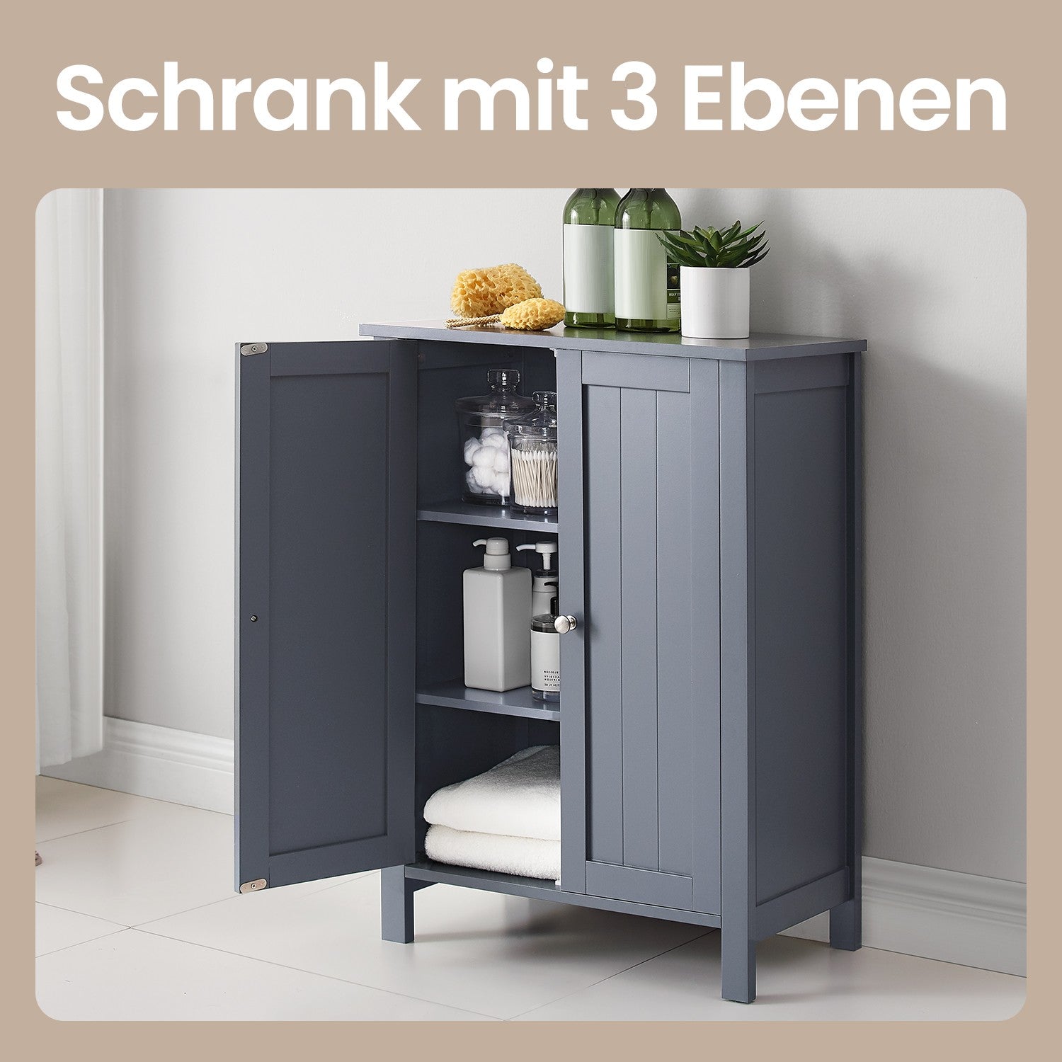 Badkamermeubel, vrijstaande badkamerkast, opbergkast