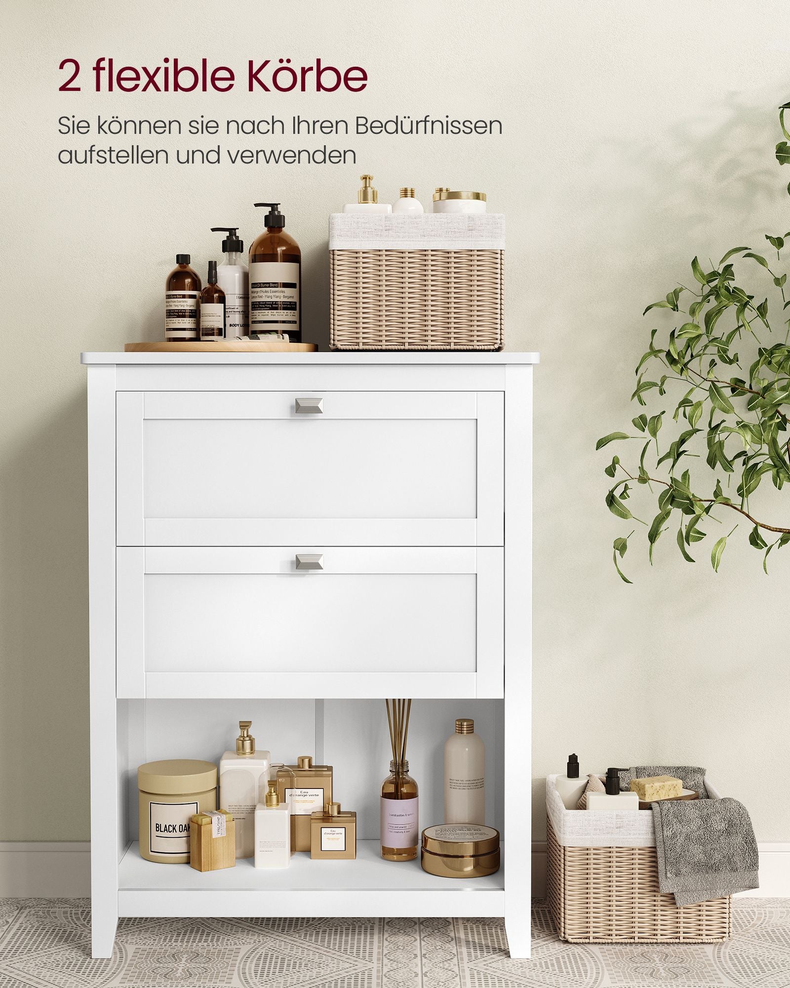 Badkamermeubel – met verstelbare verdelers – wolkwit