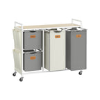 Wasmand met 4 vakken – Stijlvol ontwerp – Naturel en beige-kameelbruin-crème wit