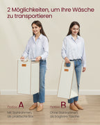 Wasmand met 4 vakken – Stijlvol ontwerp – Naturel en beige-kameelbruin-crème wit