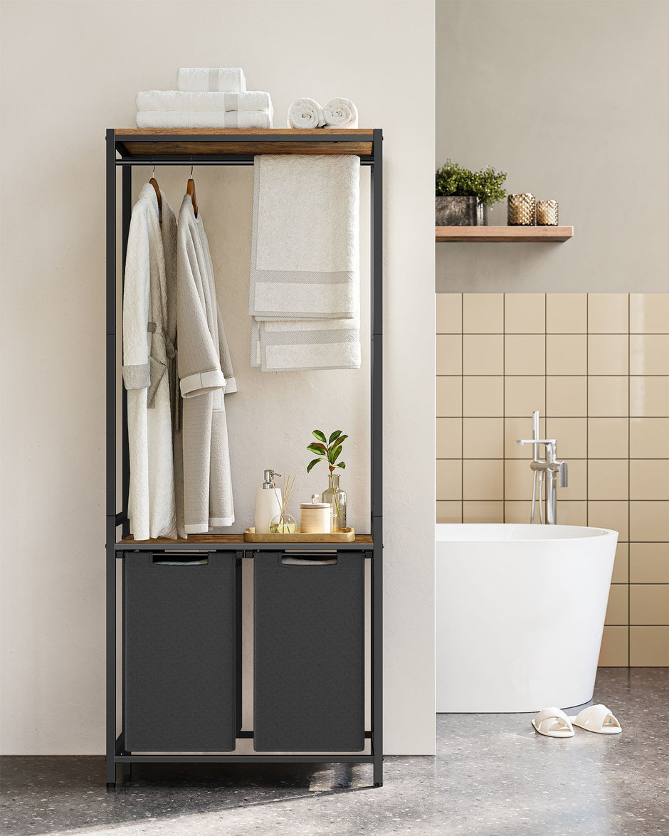 Wasmand met 2 secties – 24,2 gallon (92L) – Robuuste buizen – Waterafstotend ontwerp