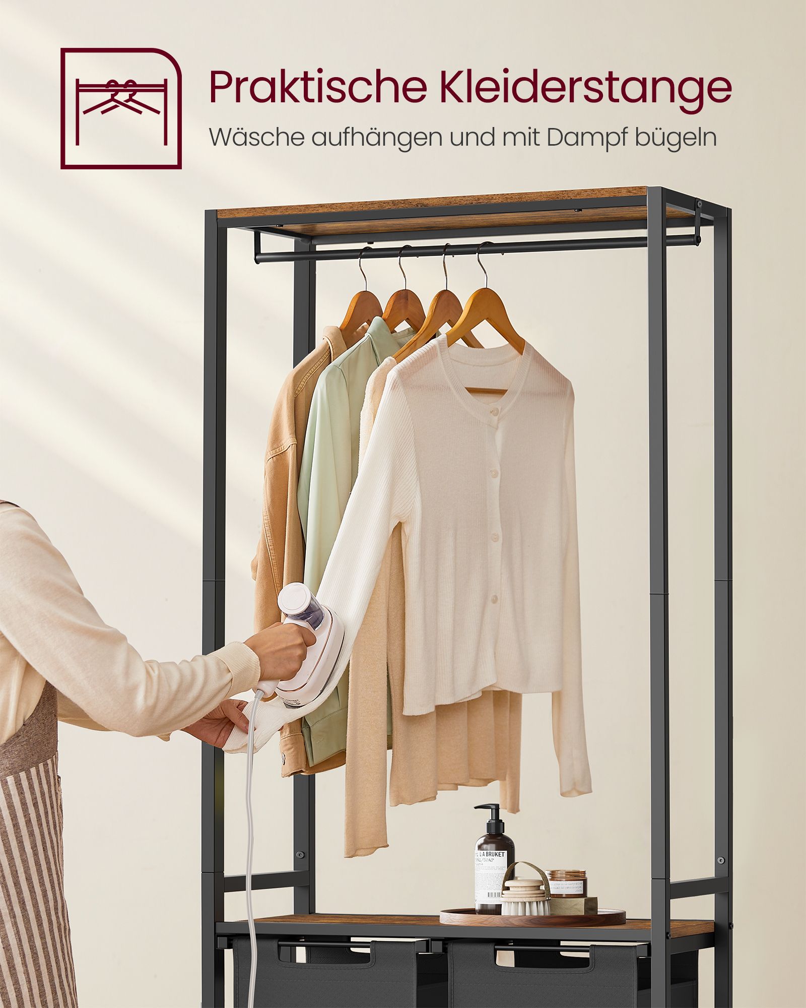 Wasmand met 2 secties – 24,2 gallon (92L) – Robuuste buizen – Waterafstotend ontwerp