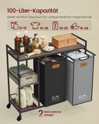 Wasmand met 2 vakken – Stijlvol ontwerp – Maroon-inkt zwart-duifgrijs