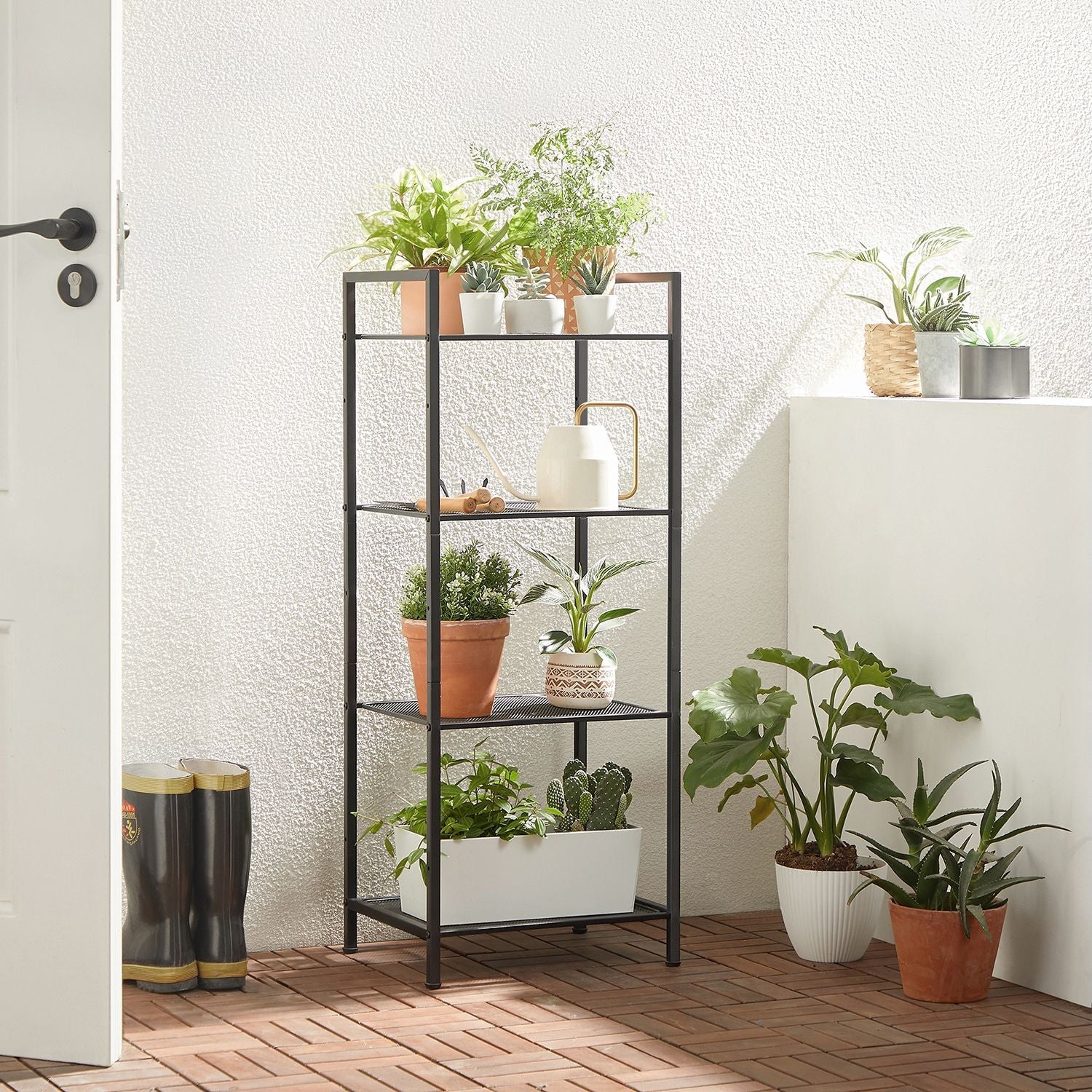 Badkamerrek - Staand rek - Plantenrek - Badkamerkast - Zwart