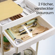 Keukentrolley - 3 Etages - Met Lade - Afneembaar Blad - Wit Eiken