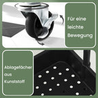 3-laags trolley, serveerwagen, keukenwagen met handvat