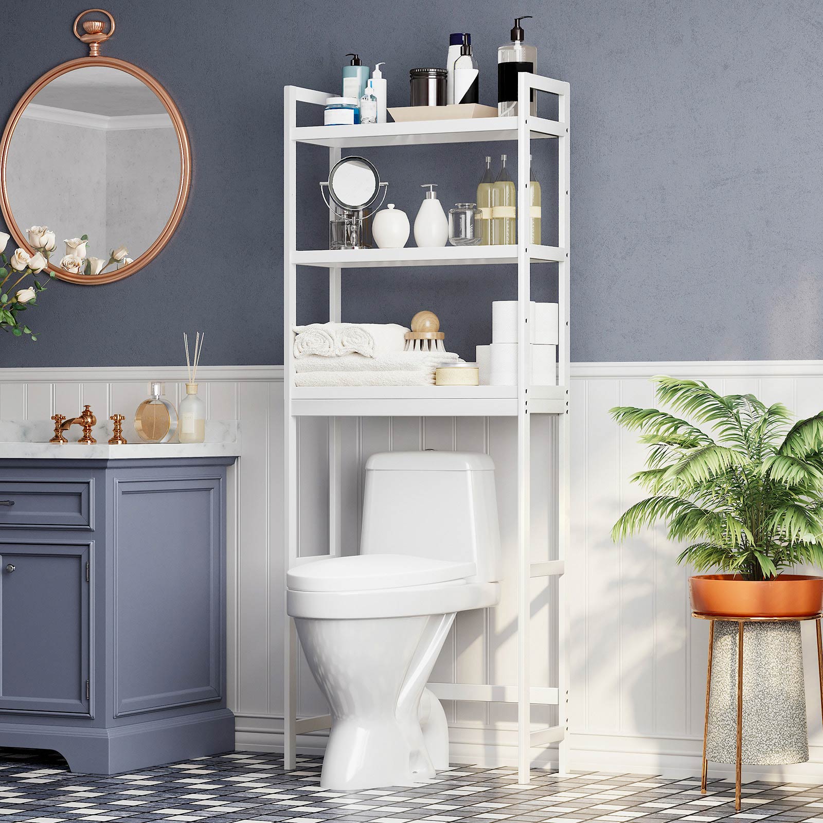 Toiletkast - Opslagkast voor badkamer - Boven het toilet - Wit