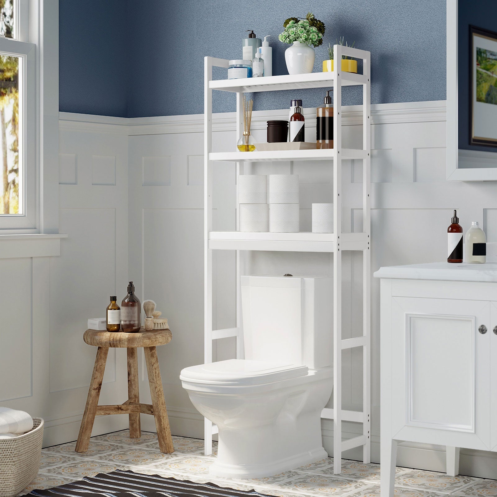 Toiletkast - Opslagkast voor badkamer - Boven het toilet - Wit
