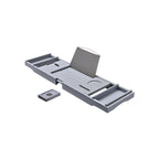 Badplank - Bamboe badrek - Verstelbaar (75-109) x 23 x 4,5 cm - Grijs