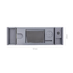 Badplank - Bamboe badrek - Verstelbaar (75-109) x 23 x 4,5 cm - Grijs