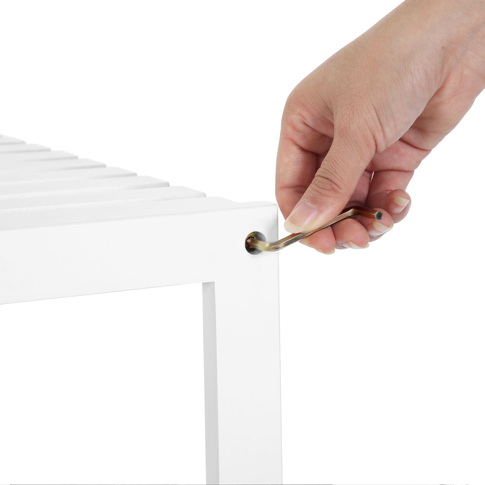 Badkamerrek - Bamboe rek met 5 planken - Wit