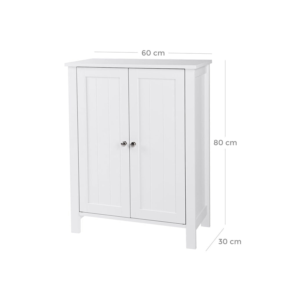 Badkamerkast – dubbele deur – verstelbare planken – wit