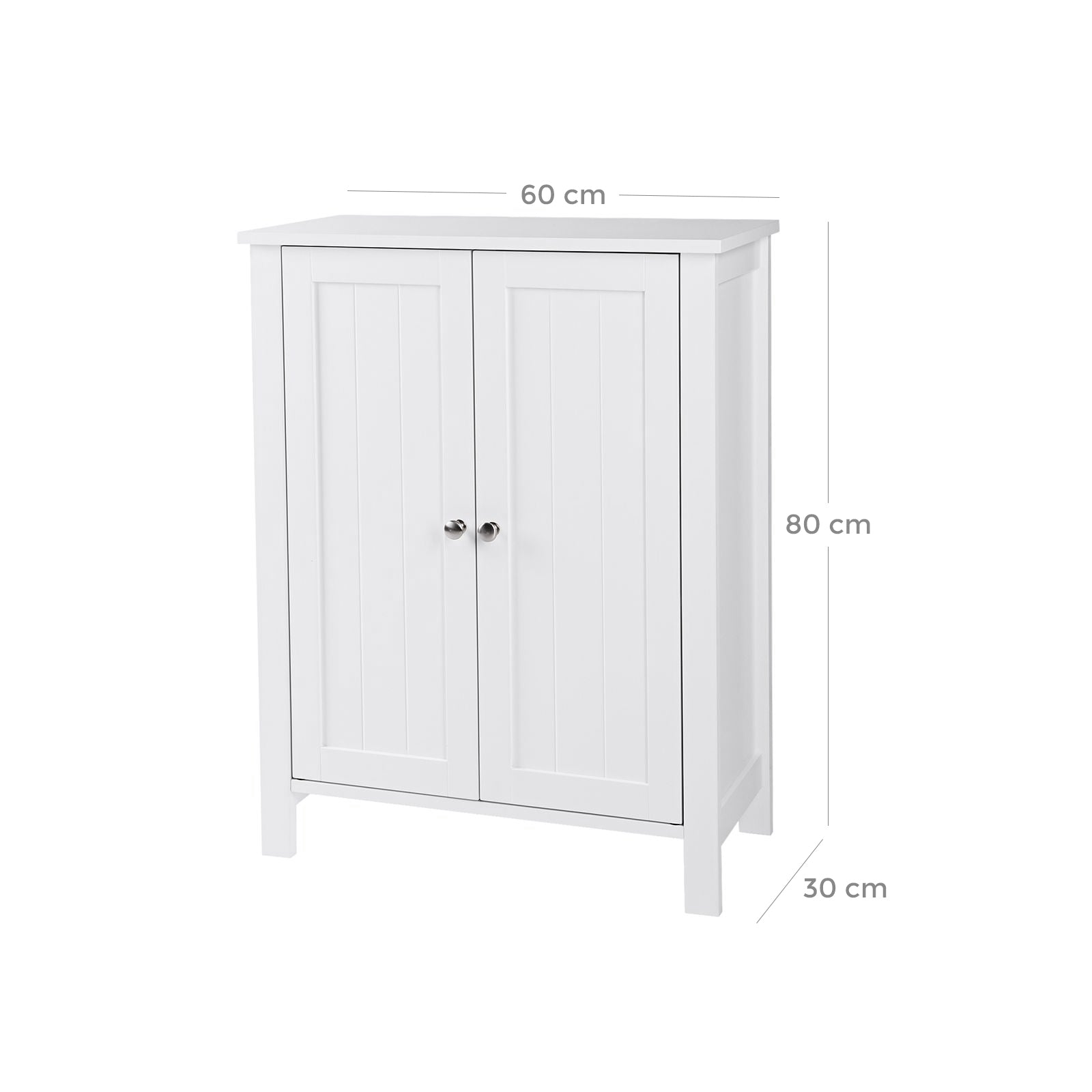 Badkamerkast – dubbele deur – verstelbare planken – wit