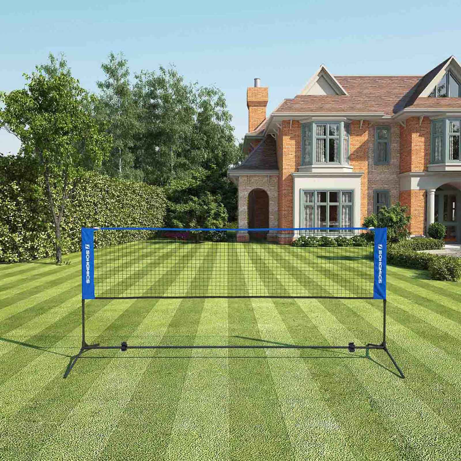 Badmintonnet - Verstelbaar tennisnet - 3 meter - Blauw
