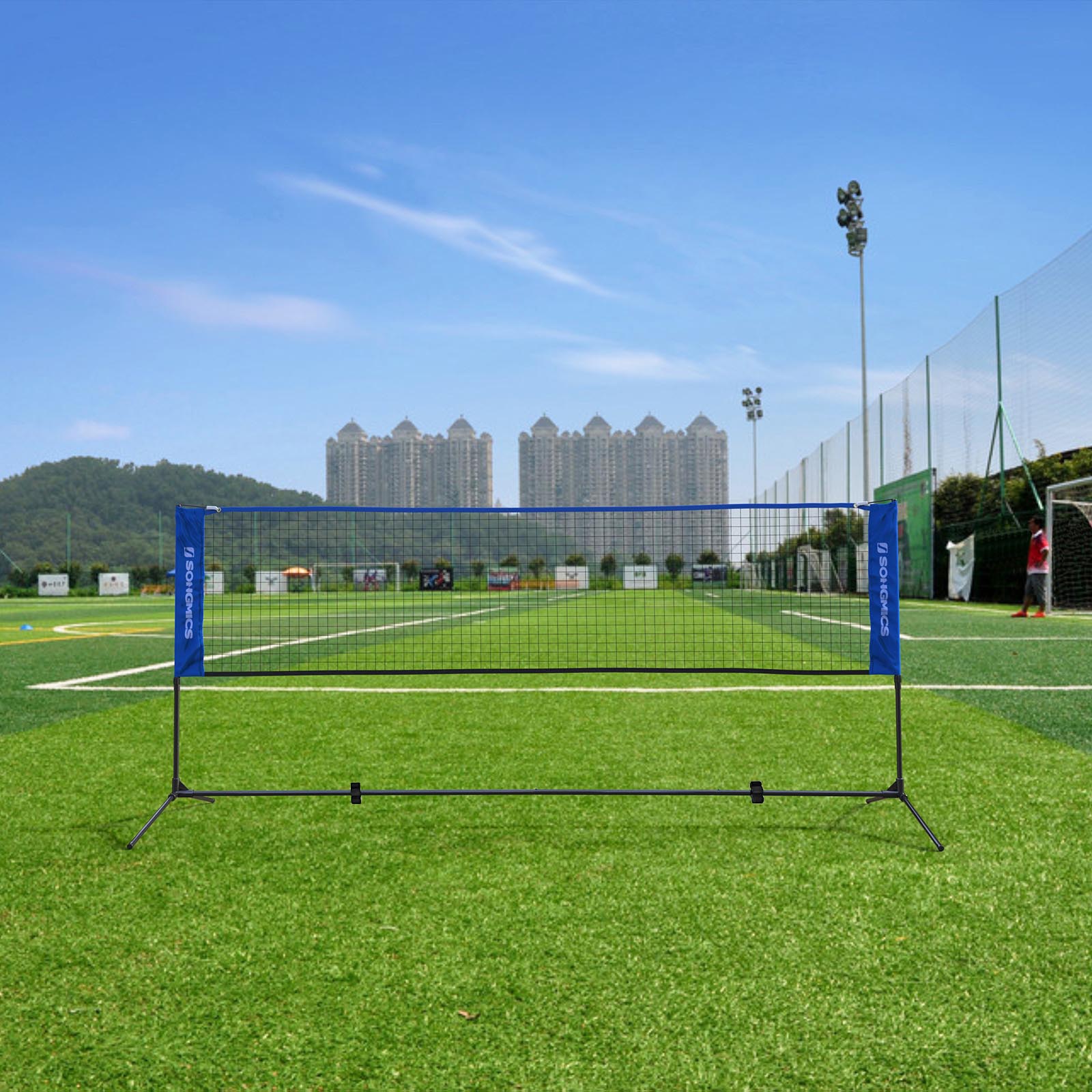 Badmintonnet - Verstelbaar tennisnet - 3 meter - Blauw