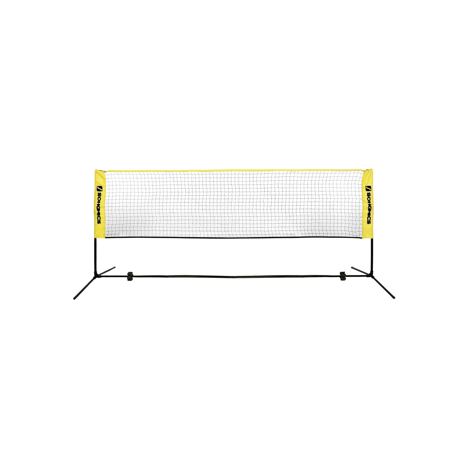 Badmintonnet - Verstelbaar tennisnet - Inclusief standaard en draagtas - Geel/Zwart